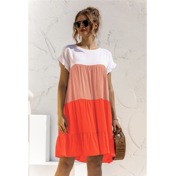 Color Block Tiered Dress - Picture 3 of 6
